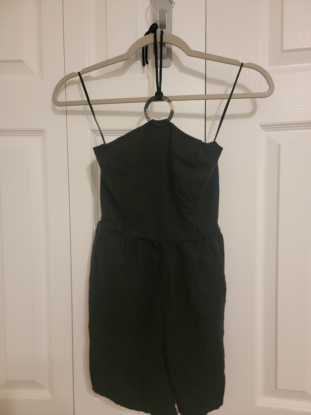 Old Navy Black Halter Romper with Ring Detail